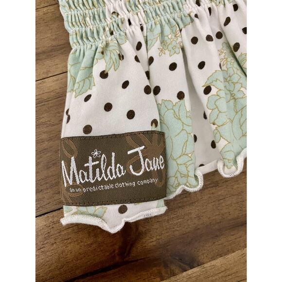 Matilda Jane Heart Soul Pride Aster Elaina Knit Green Brown Polka Dot Floral Top - Picture 6 of 9